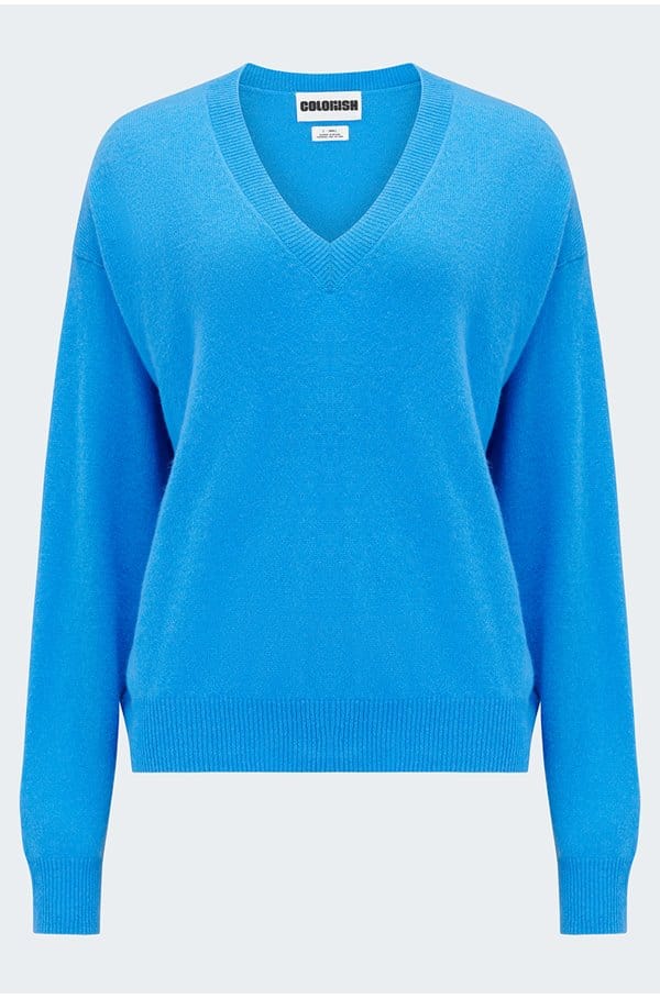 malibu v neck jumper in sky