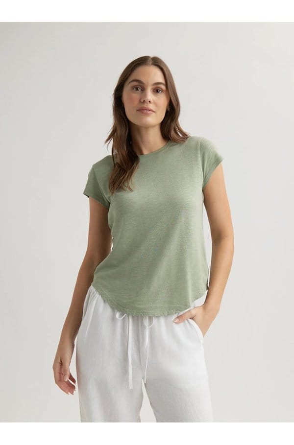 baby crew tee in olive grove