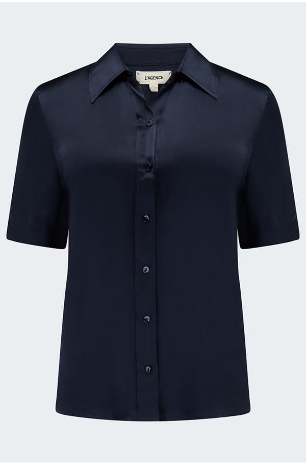 ellah short sleeve blouse in midnight