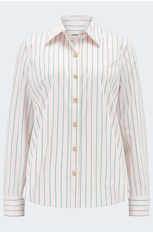 ellery long sleeve shirt in baby pink sage