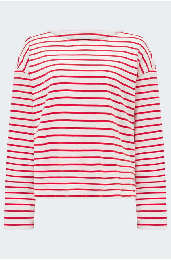 macy top in cherry stripe