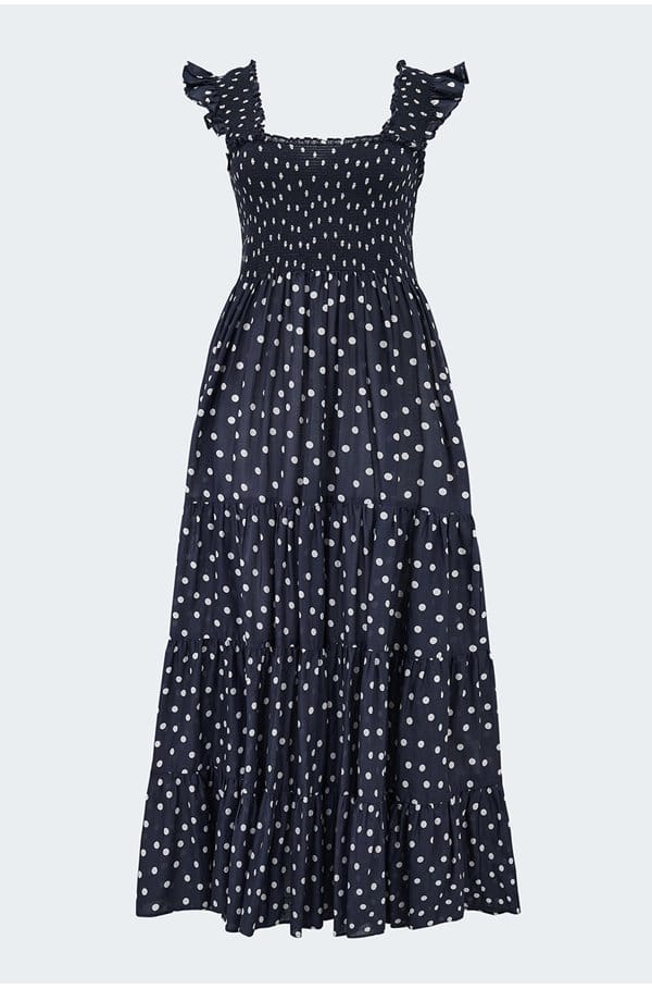 kendall dress in bohemia spot deep navy