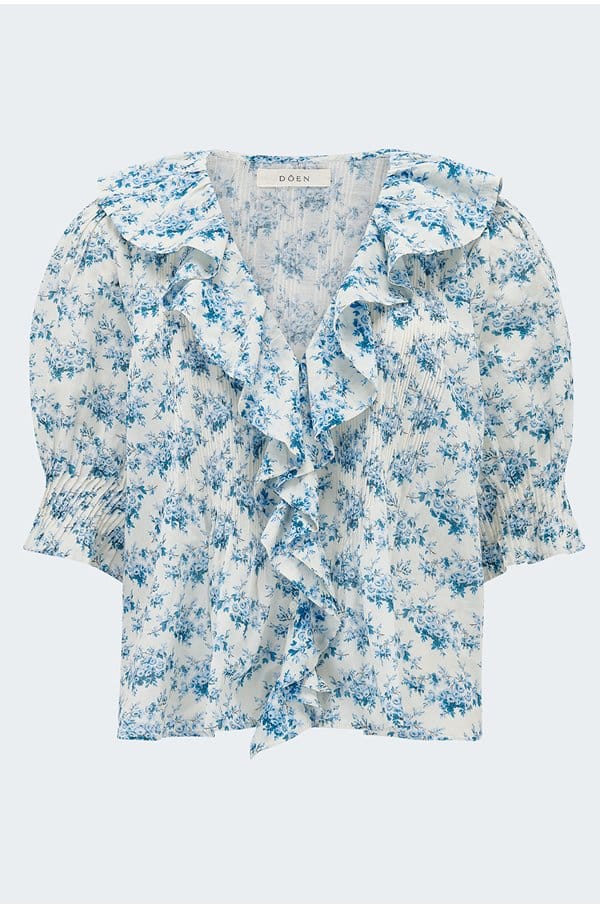 henri top in bleu rosier floral