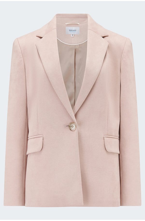 suede blazer in pink