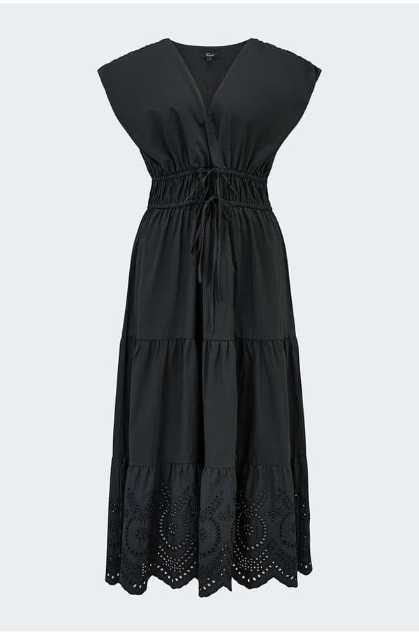 lucia dress in black eyelet