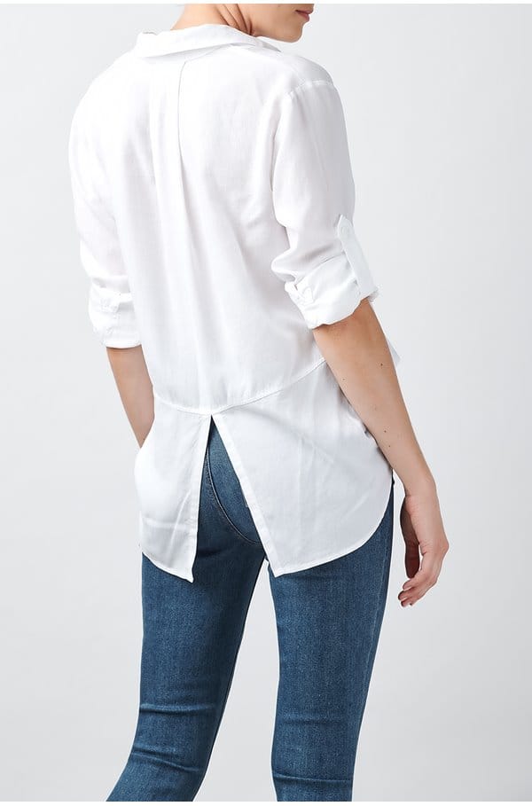 Trilogy Stores | Split Back Button Down Shirt in White