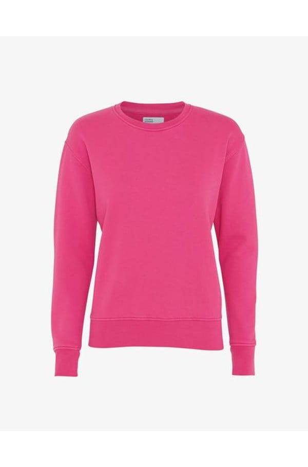 organic classic crew sweatshirt in bubblegum pink