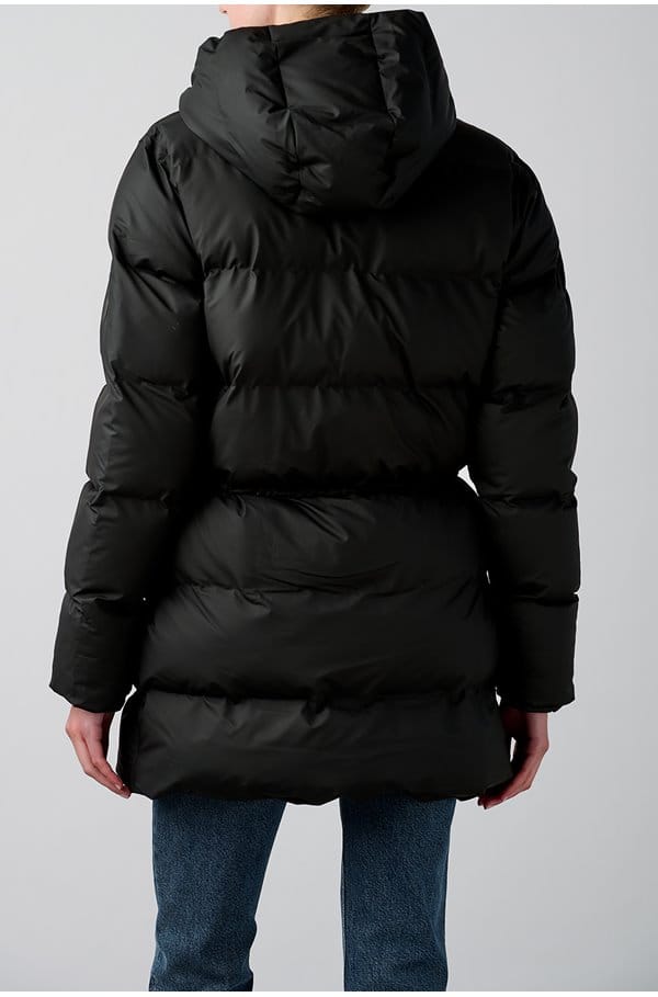 Trilogy Stores | Tie Waist Puffer Jacket in Black