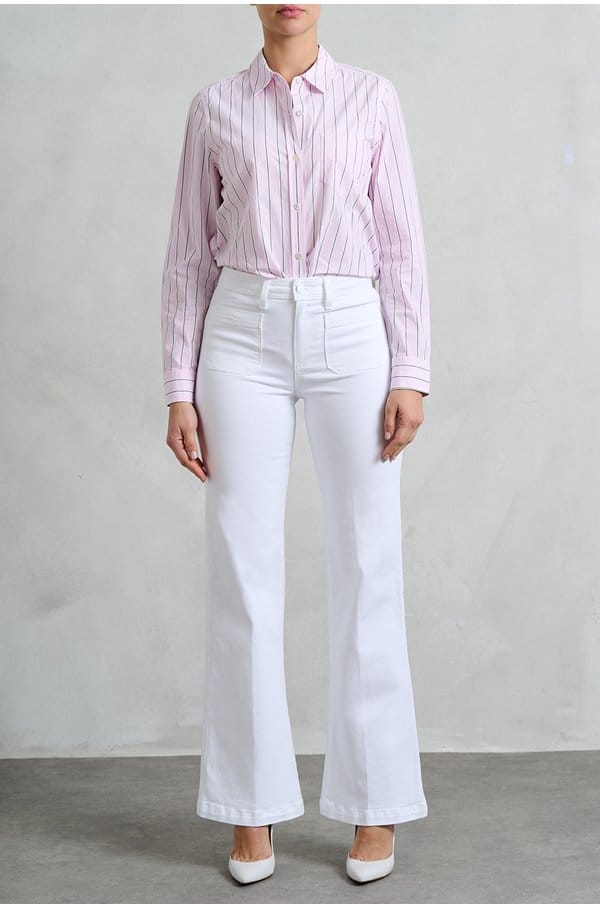 leenah wide jean with patch pockets in crisp white