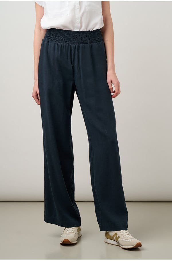 Trilogy Stores | Smocked Waist Wide Leg Pant in Endless Sea