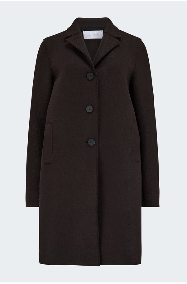 boxy coat in dark brown