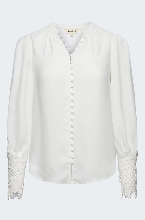 ava blouse in ivory