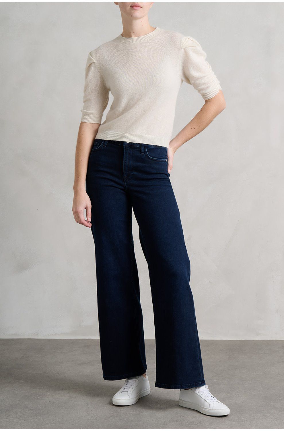 Ruched sleeve outlet sweater