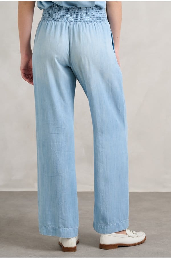 Trilogy Stores | Smocked Waist Trouser in Caribbean Wash