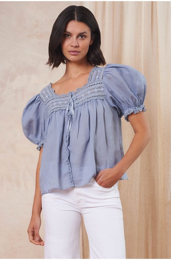 anneth top in french blue