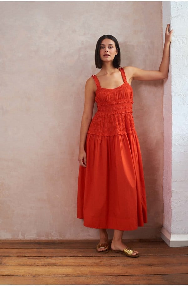 marianne dress in scarlet