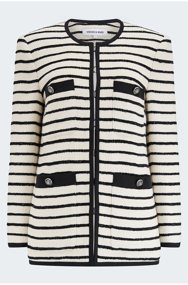 foster dickey jacket in ivory black