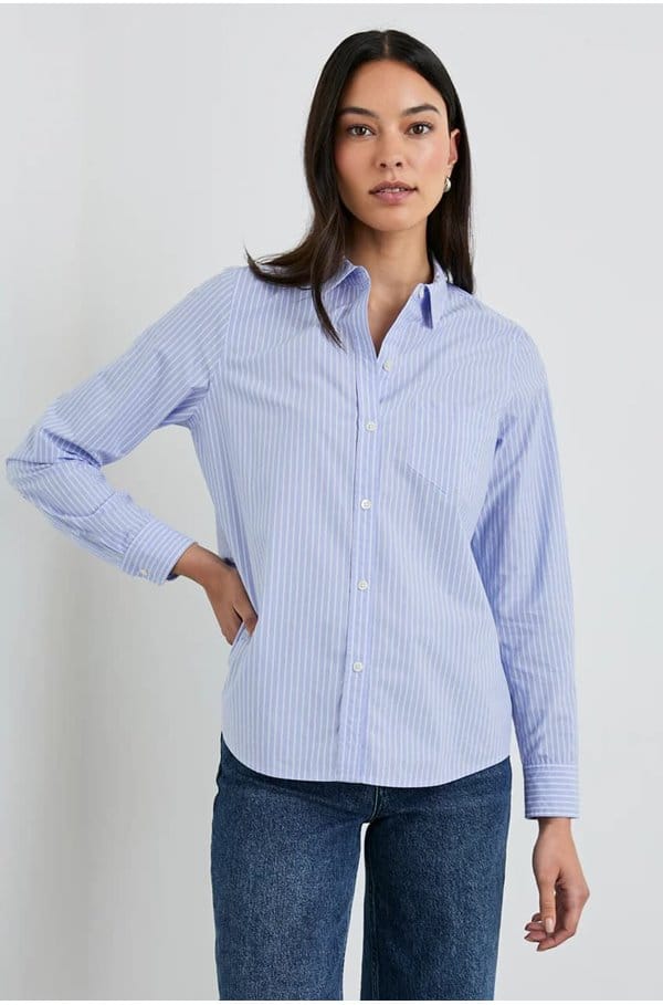 stina shirt in oxford white stripe