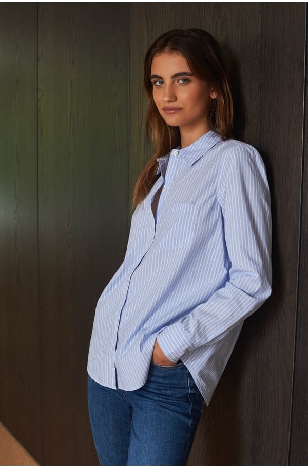 stina shirt in oxford white stripe