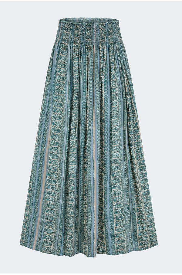 bella skirt in paisley stripe pool