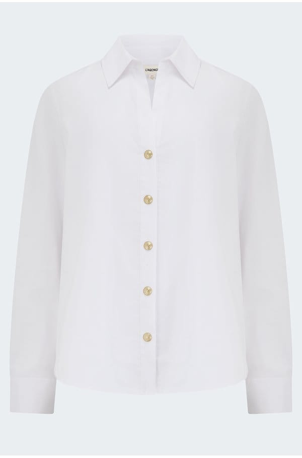 ellery long sleeve shirt in white gold