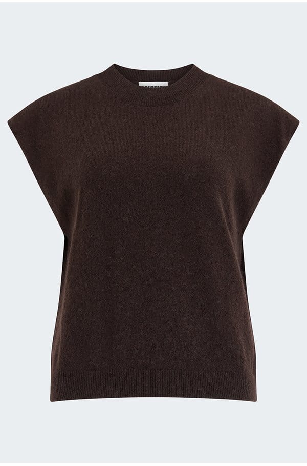 lucca crew neck tank in brownie