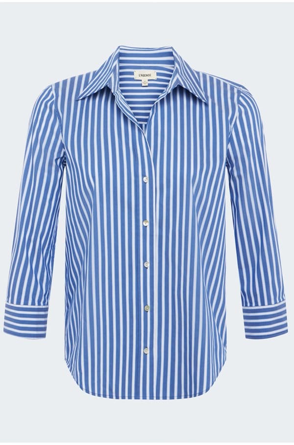 daniela striped blouse in blue stripe