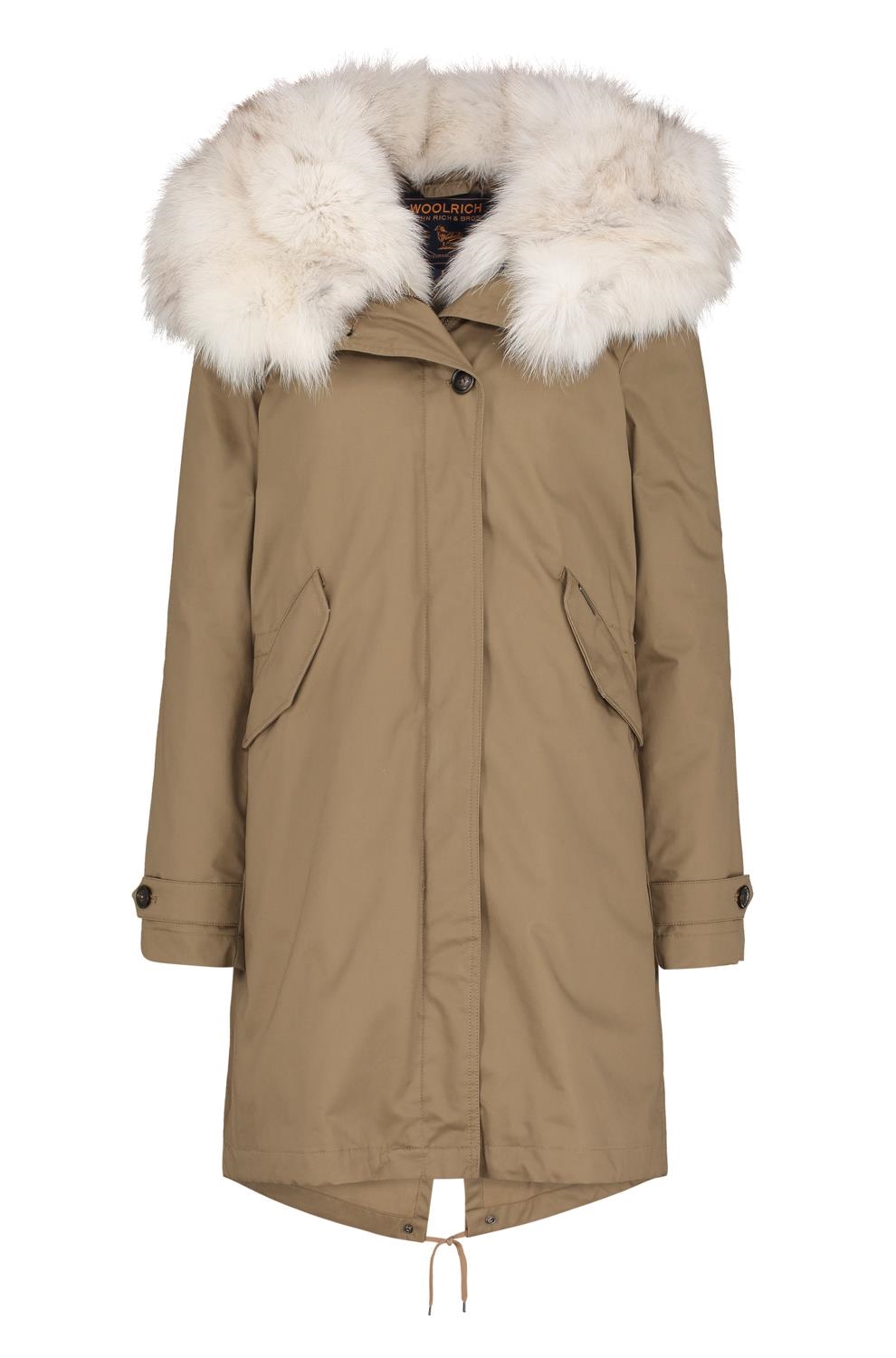 Woolrich Literary Fox Eskimo Coat in Taupe