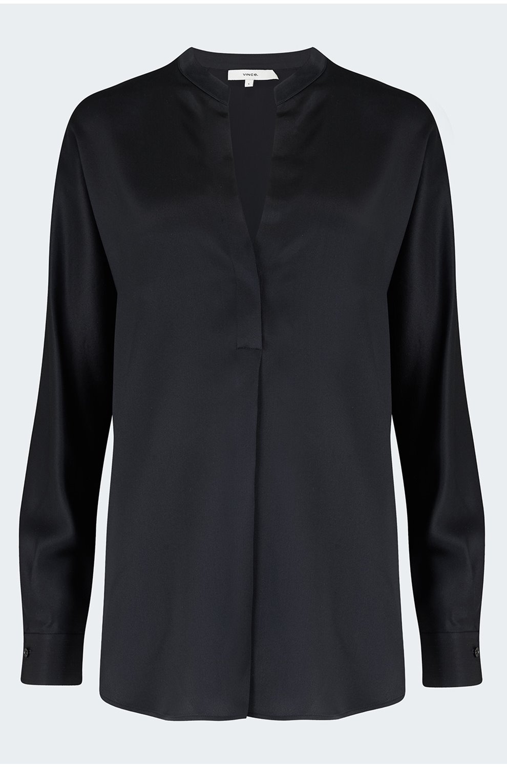 Trilogy Stores | BAND COLLAR BLOUSE IN BLACK