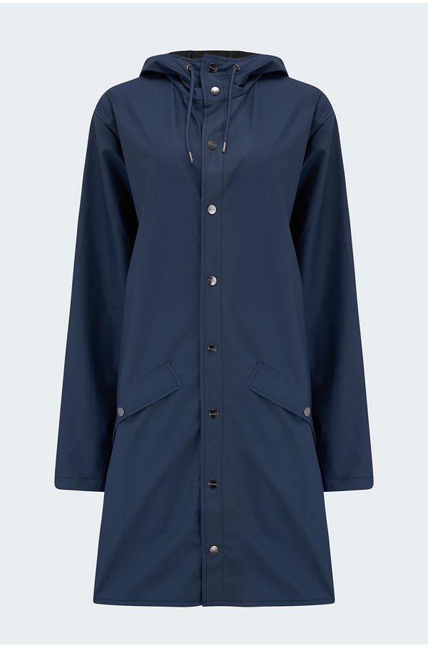 Rains Long Jacket In Navy | ModeSens