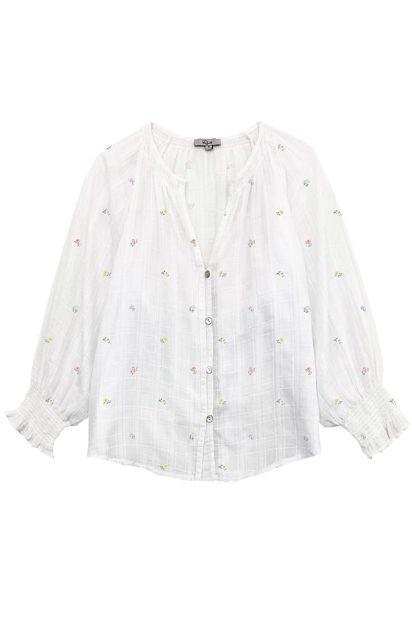 Trilogy Stores | Mariah Blouse in White Mini Buds