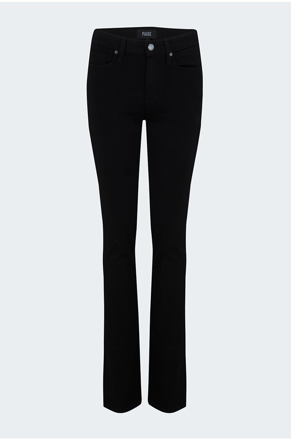 Paige - Hoxton Straight Jean In Black Shadow