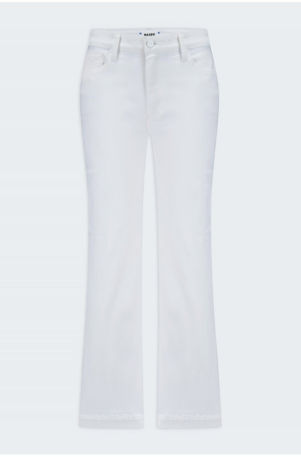 Paige - Leenah Wide Ankle Jean in Crisp White