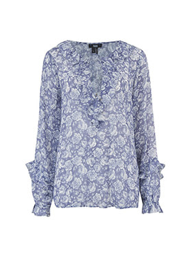 PAIGE - Robin Blouse in Granite and White