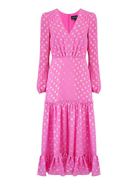 SALONI - Devan Dress in Carnation