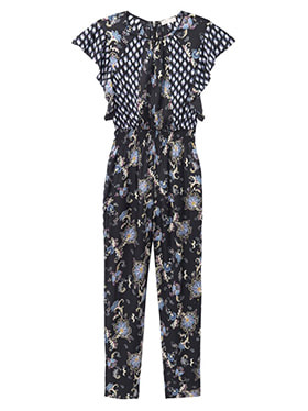 REBECCA TAYLOR - Sleeveless Paisley Jumpsuit in Black Combo