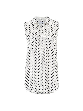 EQUIPMENT - Sleeveless Slim Signature Shirt in Natural White & Eclipse