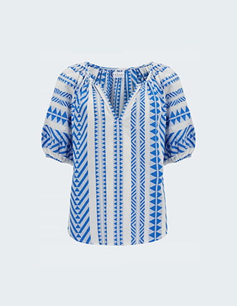Zaria Blouse In Cobalt